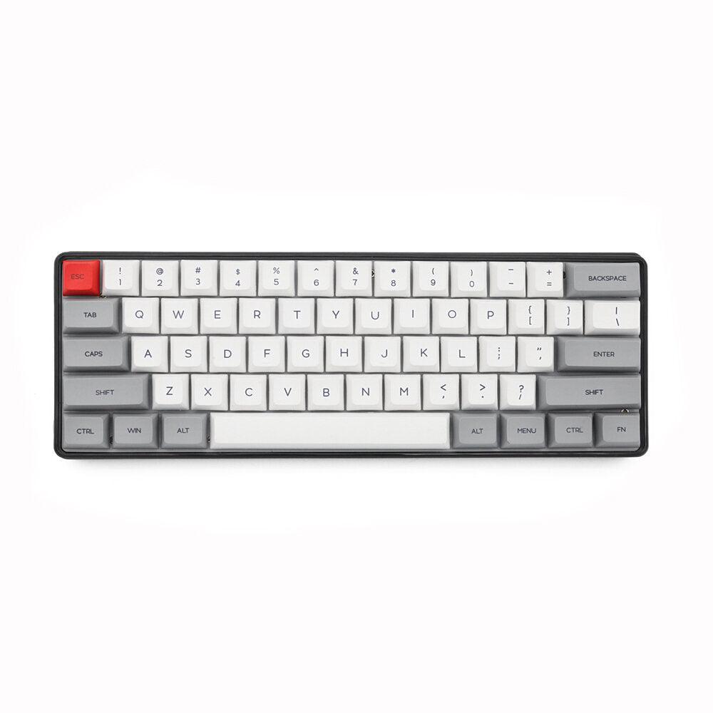Geek Customized SK61 61 Keys Mechanical Keyboard NKRO Gateron Optical Axis Type-C Wired RGB Backlight White Case Gaming Keyboard - Trendha