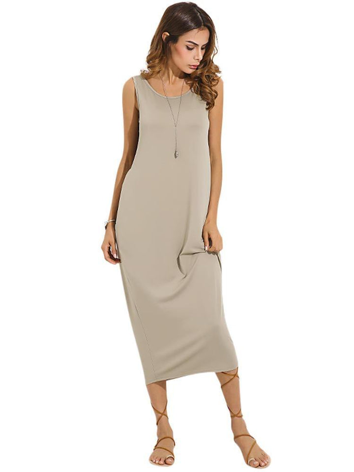 Sexy Backless Sleeveless Stretch Maxi Dress For Women - Trendha