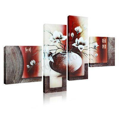 4pcs Flower Vase Prints Paintings Picture Unframed Wall Hanging Home Decor - Trendha