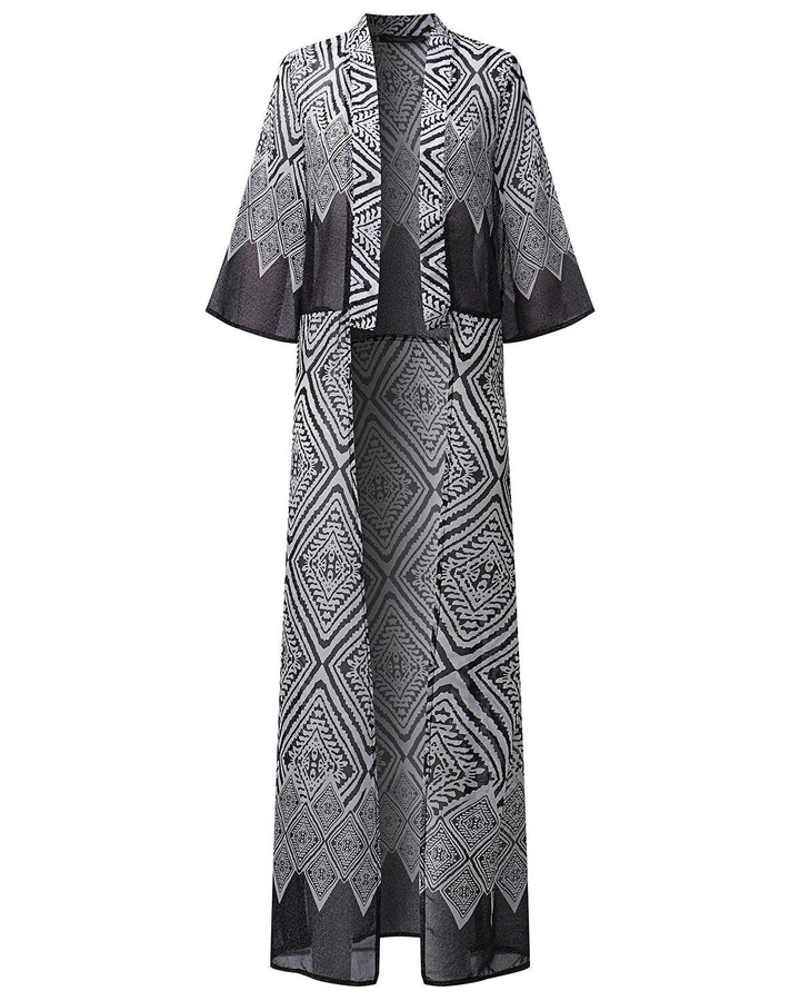 Women Floral Print Long Maxi Kimono Summer Beach Cardigans - Trendha