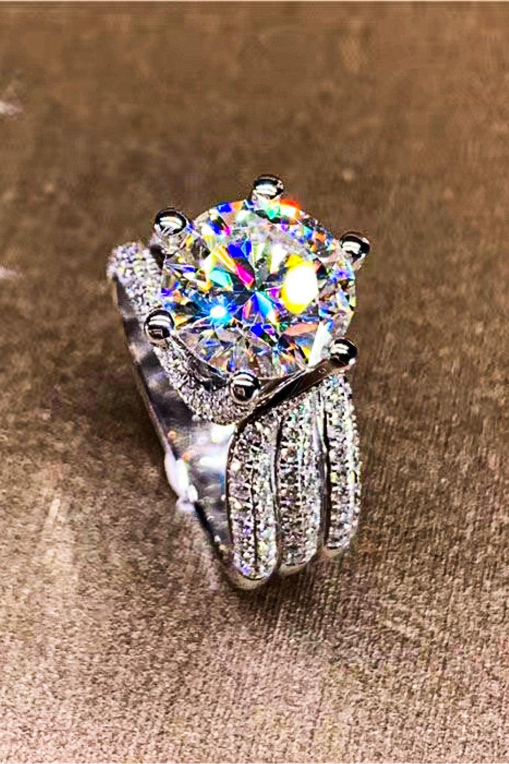 3 Carat Moissanite Three-Layer Ring - Trendha