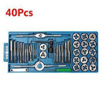 40Pcs Metric Tap Wrench and Die Pro Set M3-M12 Nut Bolt Alloy Metal Hand Tools - Trendha