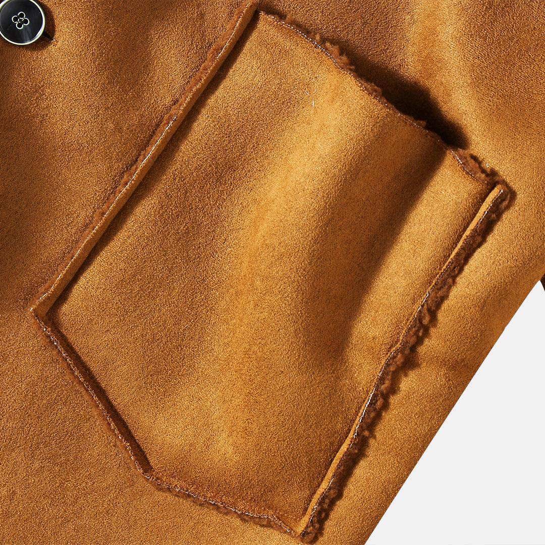 Mens Vintage Fleece Long Sleeve Double Big Pockets Coats - Trendha