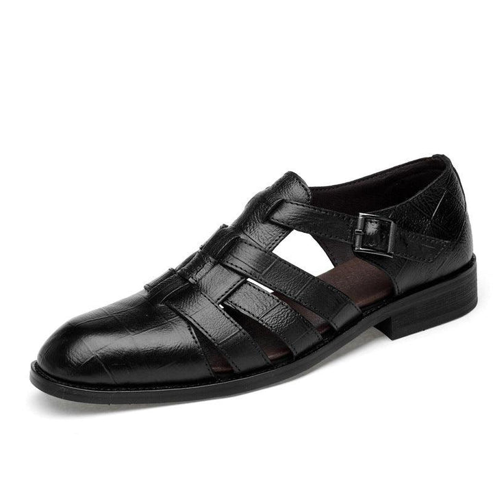 Hollow Business Formal Men's Comfortable Buckle Shoes - Trendha