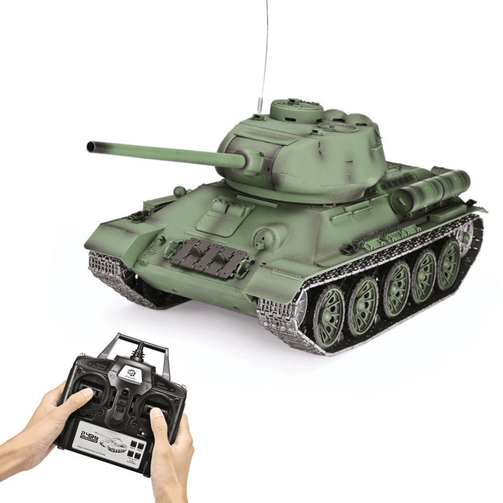Henglong 3909-1 T-34 1/16 RC Tank RTR 2.4G 320-Degree Rotating Turret with Simulation Sound and Smoke Effect Full Proportion Remote Control - Trendha
