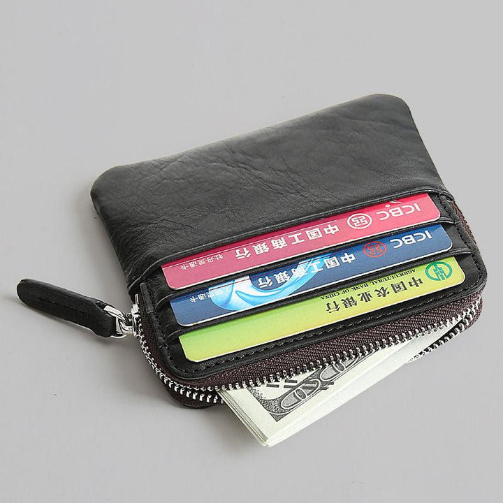 Leather Horizontal Wallet Retro First Layer Cowhide Ultra-thin - Trendha