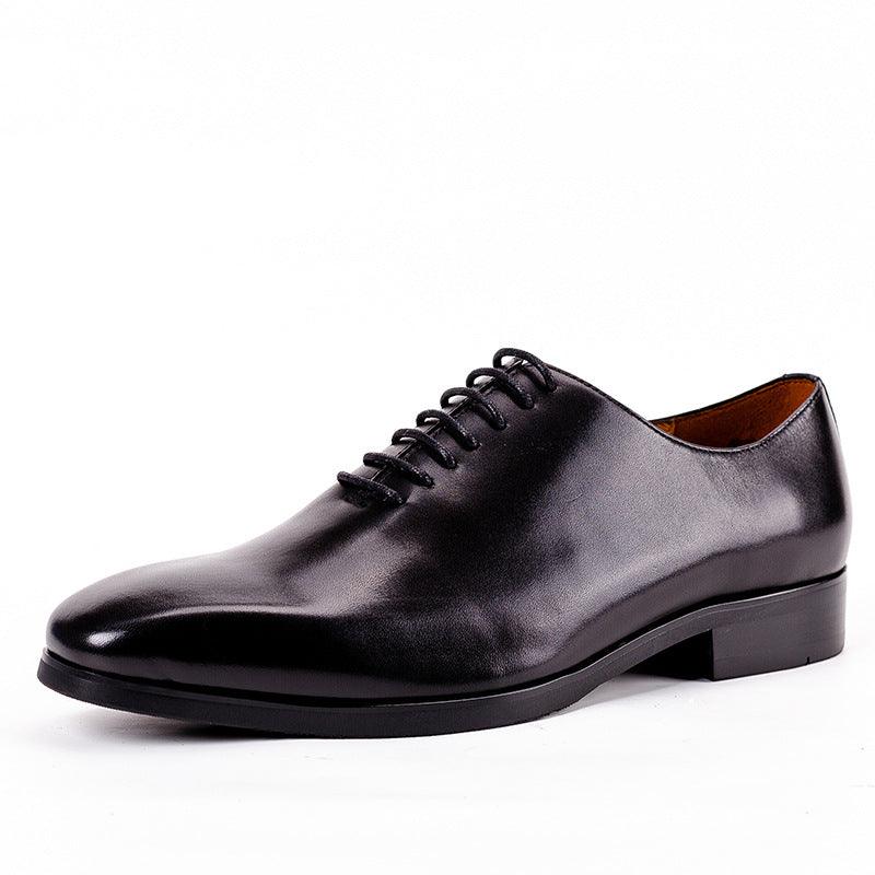 Formal Business Leather Shoes Men's Leather Black Pointed Toe Oxford - Trendha
