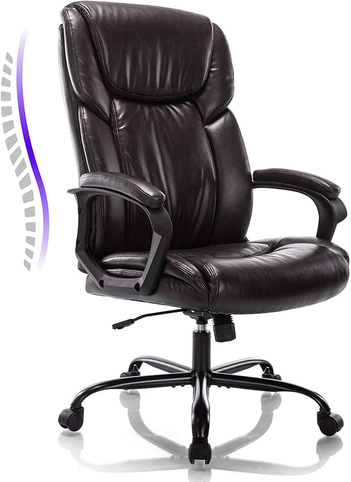 Wyngoo Office Chair - Executive Computer Task Desk Chair, PU Leather Reclining Adjustable Seat Height Swivel Ergonomic Design for Lumbar Support - Trendha