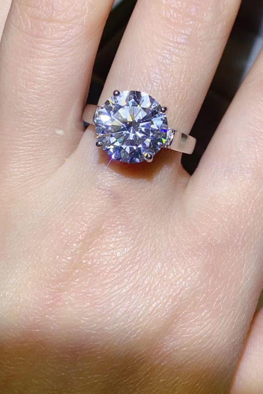 5 Carat Moissanite Platinum-Plated Ring - Trendha