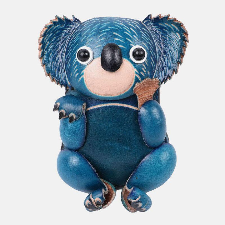 Unisex Genuine Leather Casual Cute Outdoor Cartoon Animal Koala Shape Small Coin Bag Wallet - Trendha