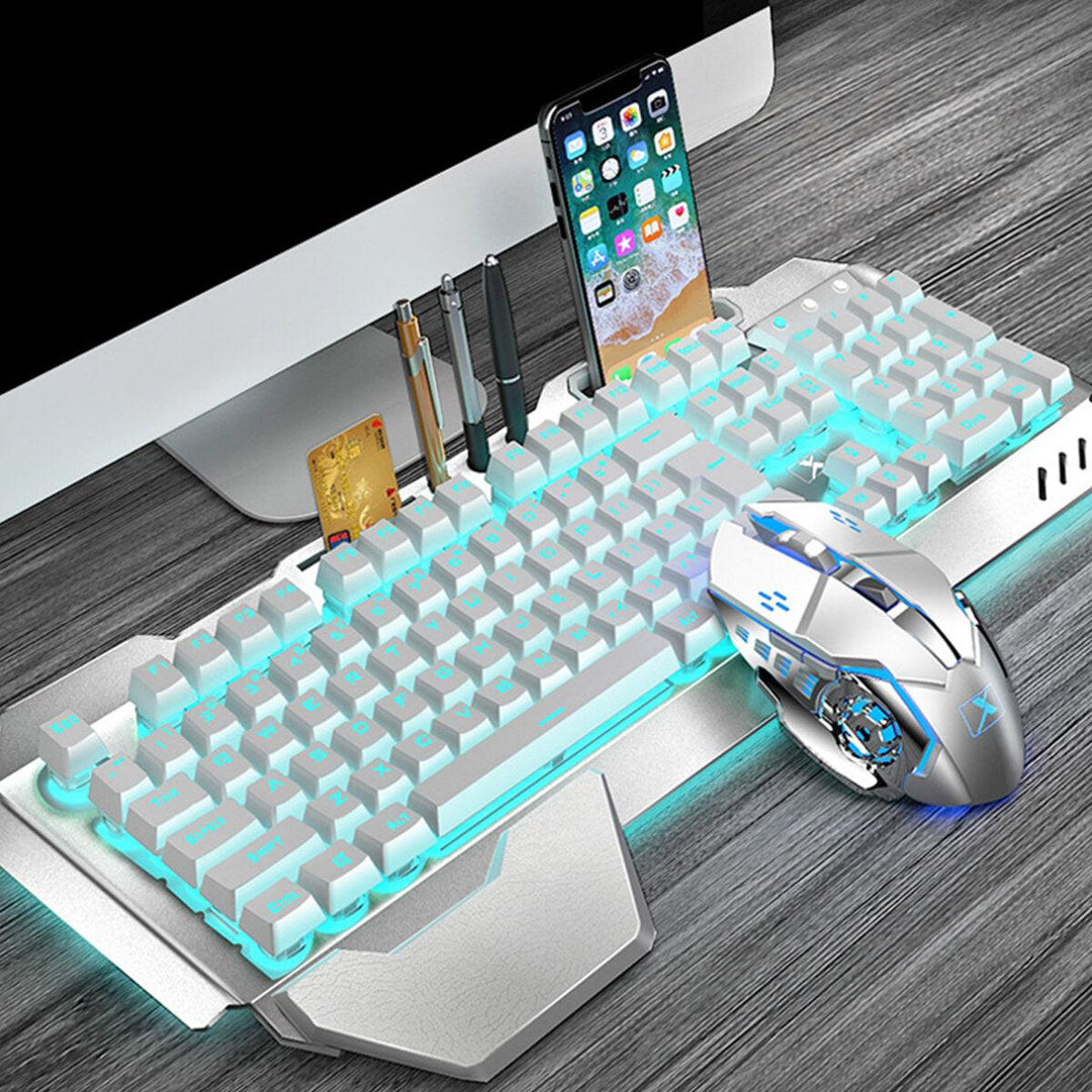 K680 2.4G Wireless Gaming Keyboard & Mouse Set Rechargeable RGB Breathing Backlit Gaming Keyboard 2400DPI Mouse - Trendha