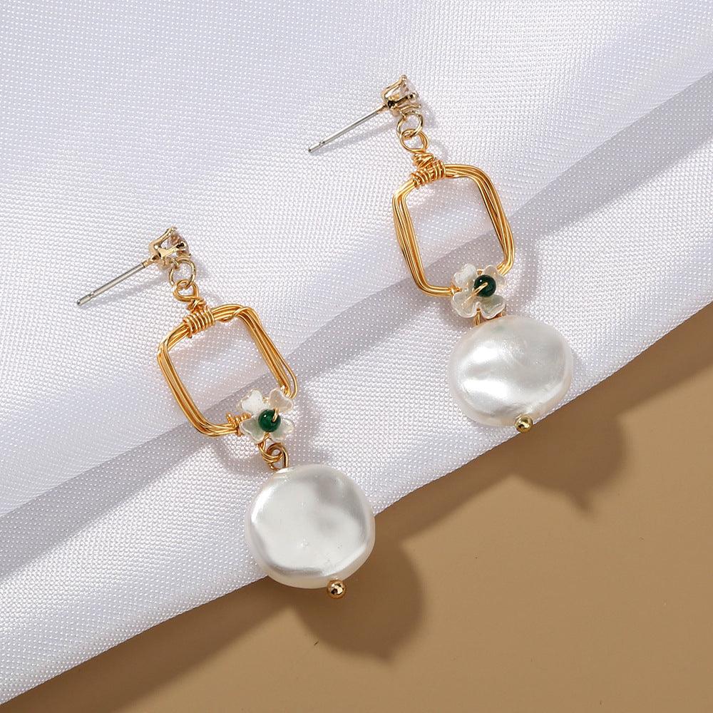 Fashion Women's Pearl Earrings Pendant Necklace - Trendha