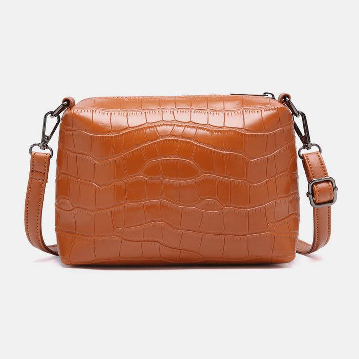4 PCS Vintage Croc Embossed Wallet Large Capacity Clutch Bag Handbag Shoulder Bag Crossbody Bag - Trendha