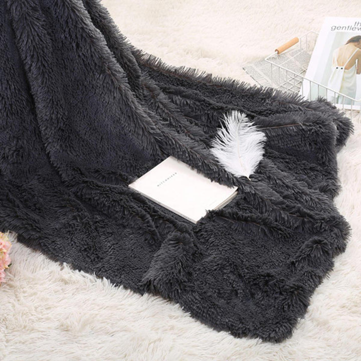160x200cm/130x160cm MECO Large Luxury Shaggy Blankets With Heart Carpet Faux Fur Long Pile Throw Sofa Bed Soft Warm Blanket Shaggy Fluffy Rug - Trendha