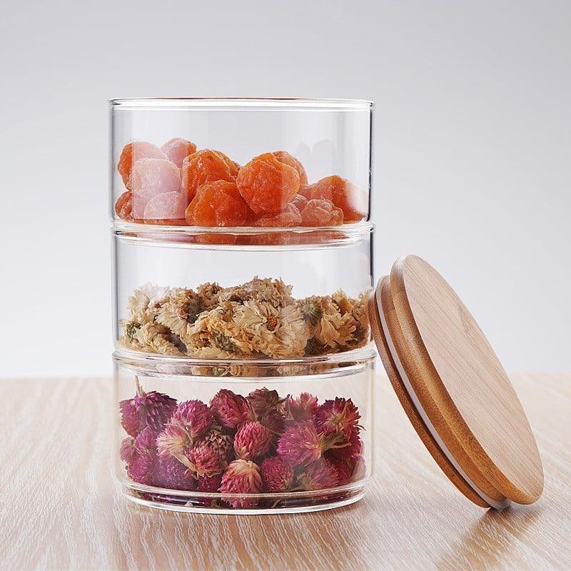 3 Layer Glass Food Storage Jar - Trendha