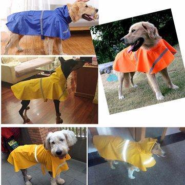 Dog Raincoat Waterproof Outdoor Rain Coat Jacket Coat Fleece Reflective Safe - Trendha