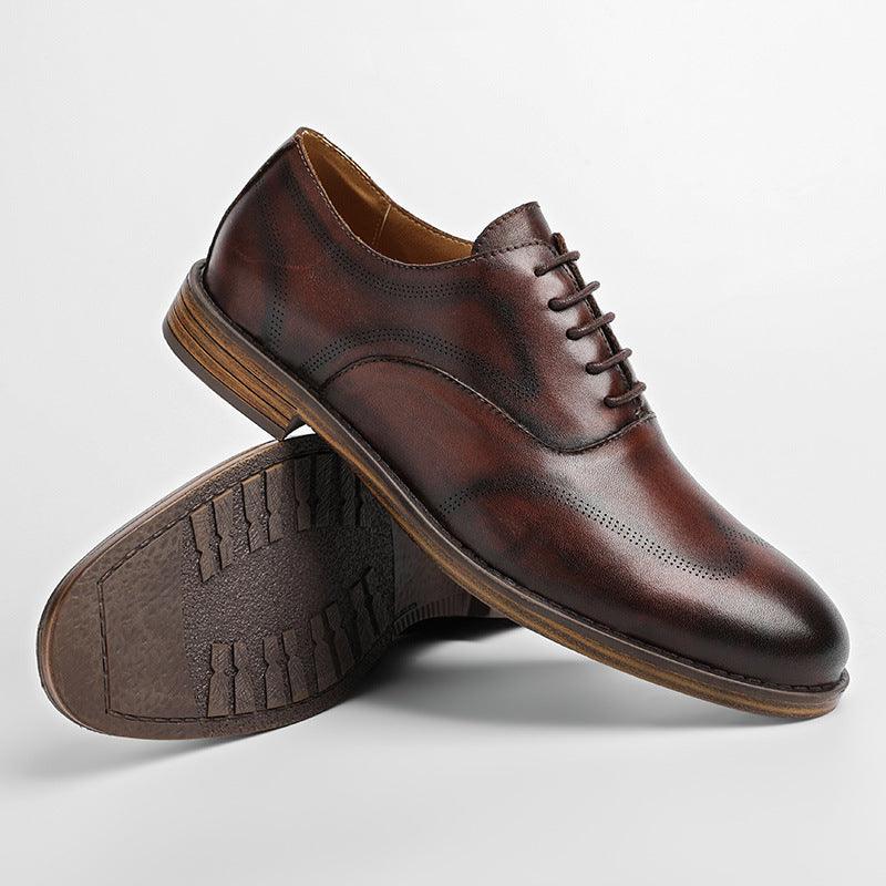 Men's Low-top Business Dress Shoes British Retro Polished Color - Trendha