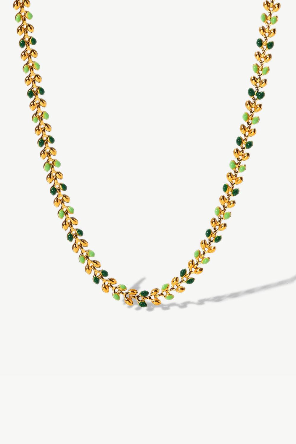 Leaf Chain Lobster Clasp Necklace - Trendha