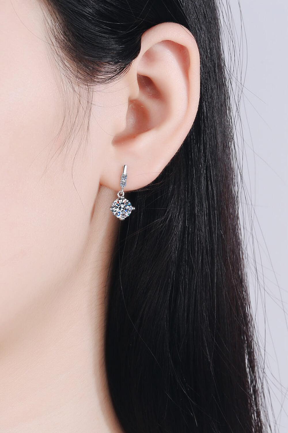 Moissanite Drop Earrings - Trendha