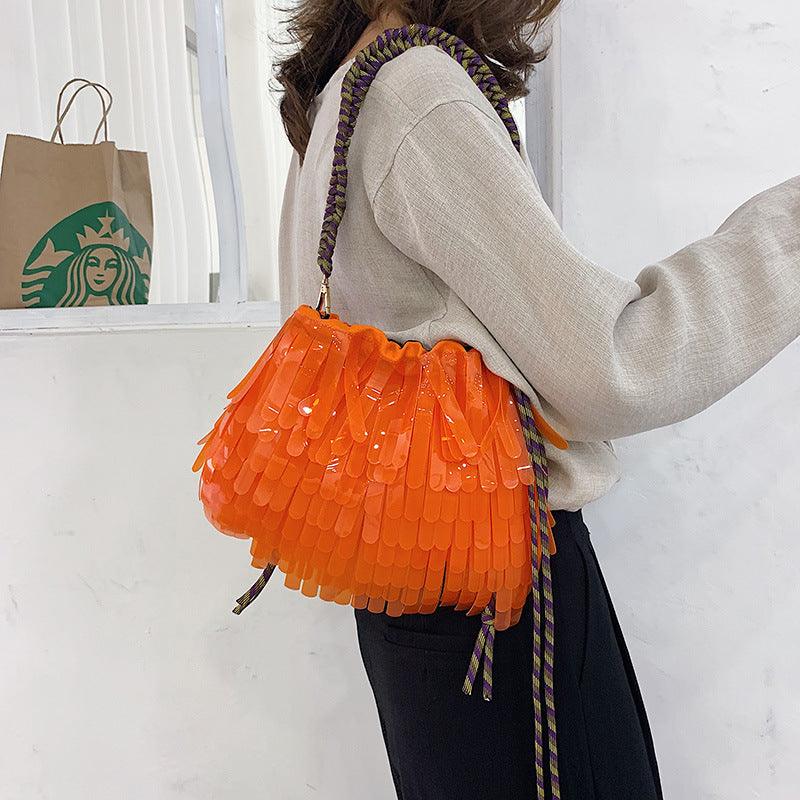 All-match shoulder messenger bag hit color jelly bag - Trendha