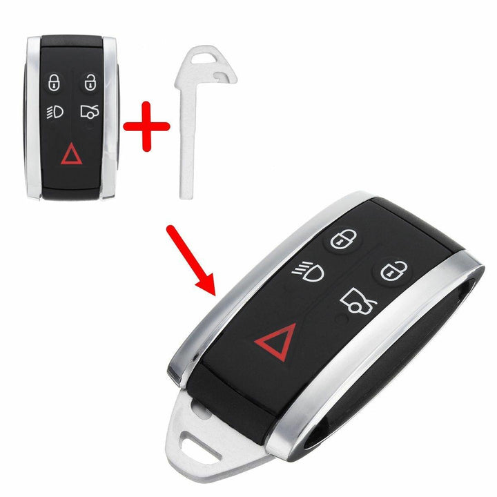 5 Buttons Remote Keyless Fob Case Shell with Uncut Key Blade For Jaguar XF XK XKR - Trendha