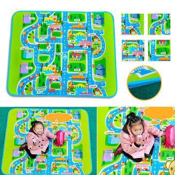 Infant Baby Kids Crawl Playing Fun Car City Traffic Game Play Mat Rug Carpet - Trendha