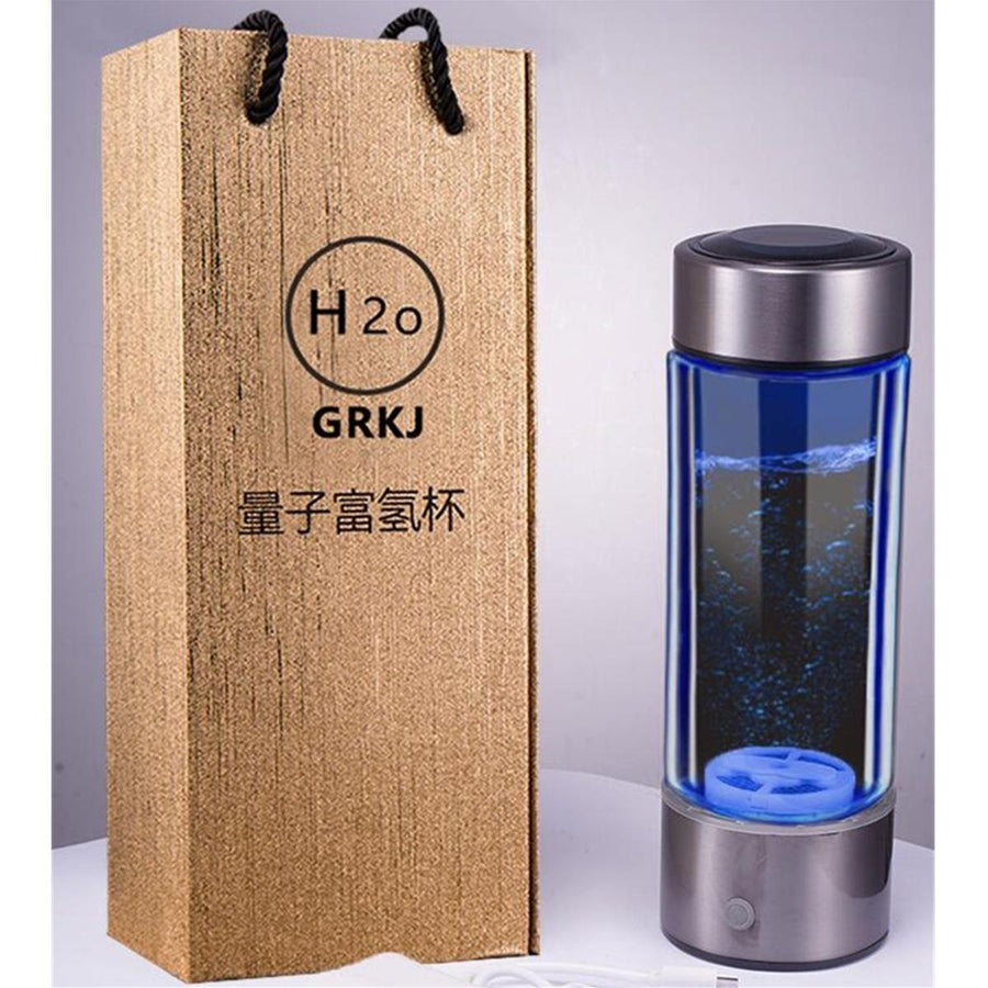 450ml Portable H Rich Water Maker Ionizer Generator Water Cup Bottle USB Filter - Trendha