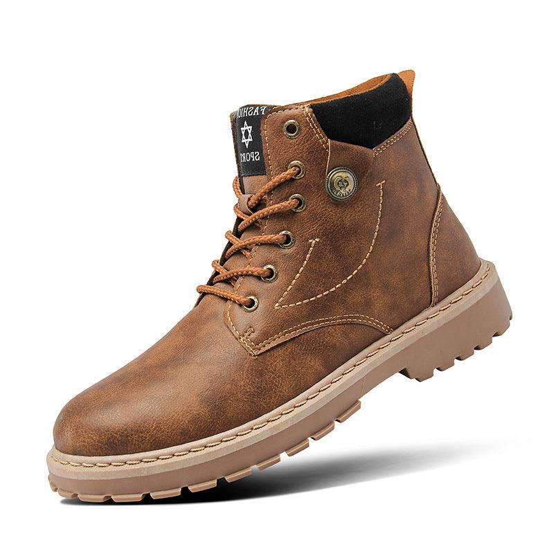 High Top British Leather Boots | Martin Style - Trendha