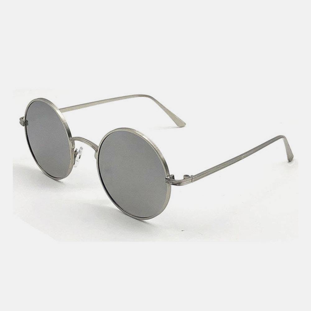 Unisex Metal Full Round Frame PC Lens Anti-UV Sun Protection Sunglasses - Trendha