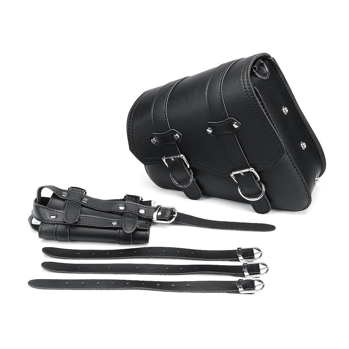 Universal Motorcycle Saddlebags Saddle Bag Black Leather For Harley Sportster XL883 XL1200 04-UP - Trendha