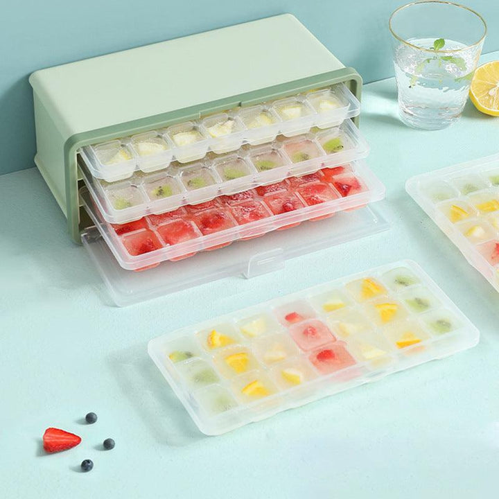 Drawer Type Plastic Ice Cube Mold Maker With Lid And Bin For Beer Cooling Ice Cube Tray - Trendha