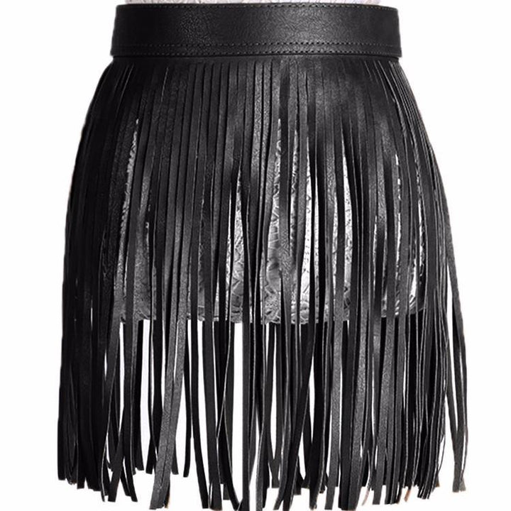 Women Tassel Fringed Belts Leather Snap Button Buckles - Fashionable and Versatile Accessories - Trendha