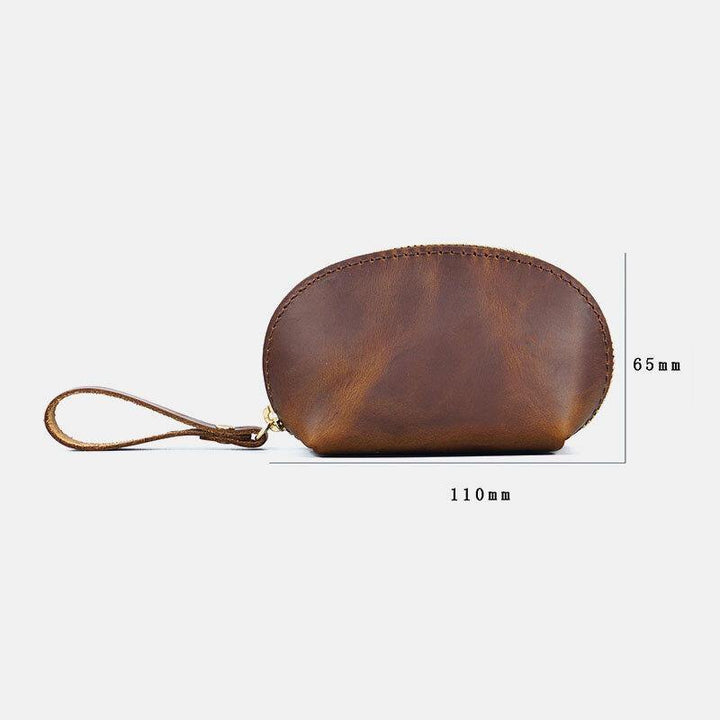 Men Genuien Leather Retro Mini Cute Hand-carry Storage Bag Coin Bag Wallet - Trendha