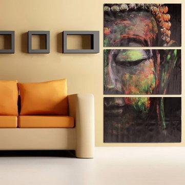 40x60cm Buddha Statues Triple Frameless Canvas Prints Oil Painting Wall Art Home Decoration - Trendha