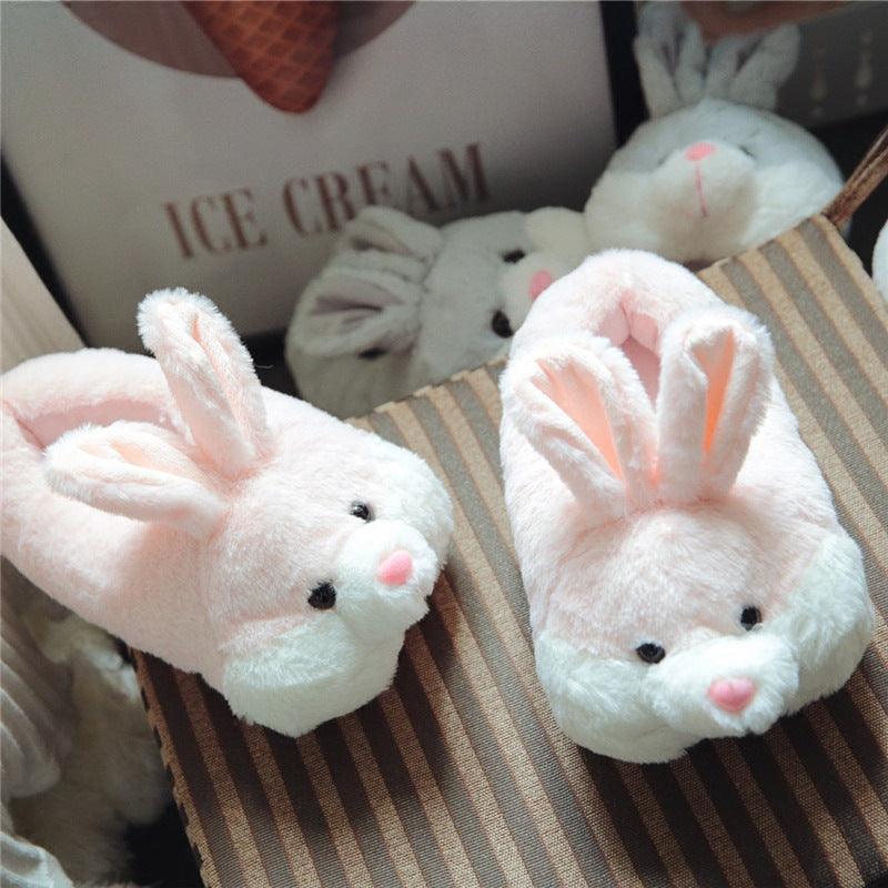 Female Winter Warm Rabbit Home Couple Slippers - Trendha