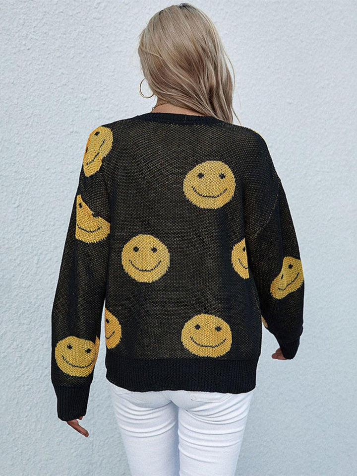 Smiley Face Sweater - Trendha