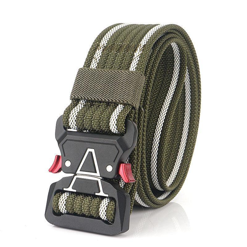 125cm 3.8cm Nylon Waist Leisure Belts Zinc Alloy Tactical Belt Quick Release Inserting Buckle - Trendha