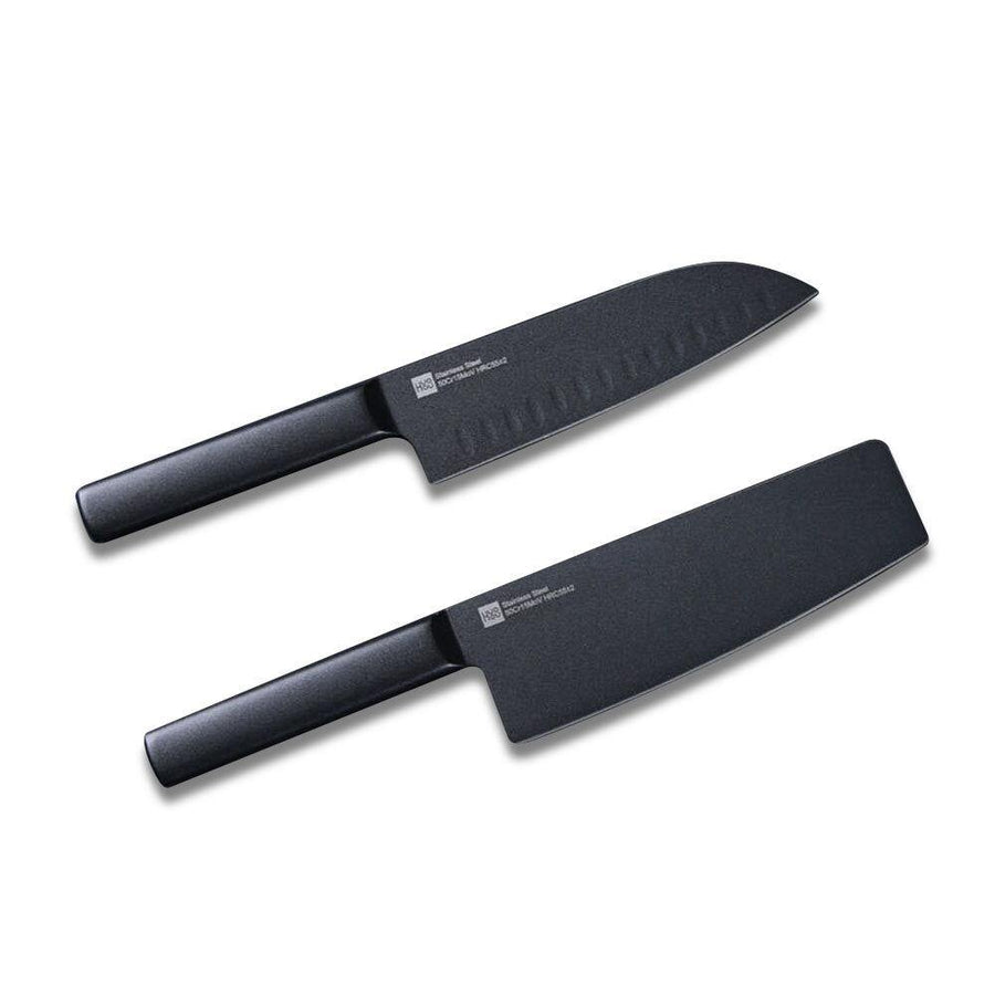 HUOHOU 2PCS/Set Cool Black Stainless Steel Knife Nonstick Knife Set 7inch Anti-Bacteria Kitchen Chef Knife Slicing Knife From - Trendha