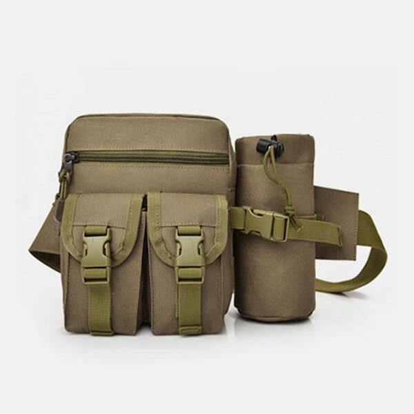 Men Nylon Camouflage Tactical Outdoor Multifunction Casual Sport Riding Fishing Gear Bag Waist Bag Water Bottle Bag - Trendha