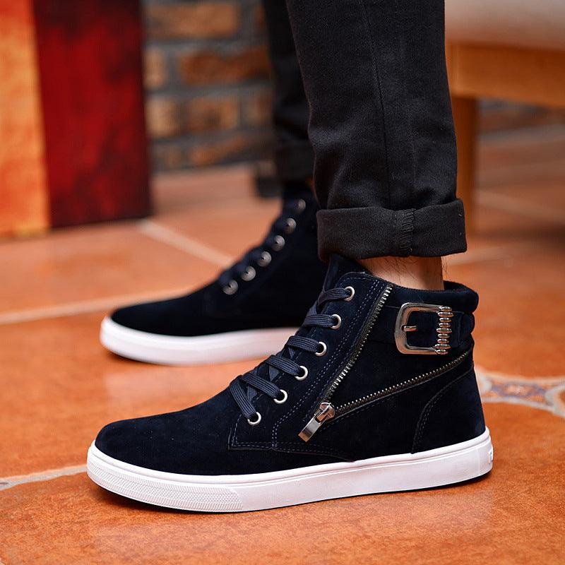 Winter Men's Boots Buckle Metrosexual Shoes Korean High Shoes British Style Casual Shoes - Trendha