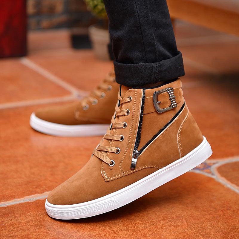 Winter Men's Boots Buckle Metrosexual Shoes Korean High Shoes British Style Casual Shoes - Trendha
