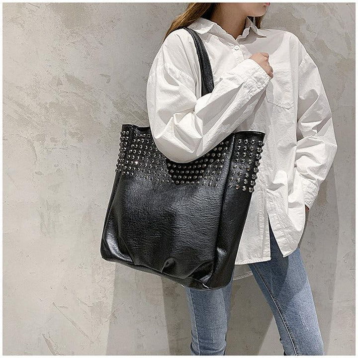 Fashion Large Capacity Women Tote Bag Quality Leather For Female Shoulder Bag Leisure Women Handbag Black Lady's bolsa feminina - Trendha