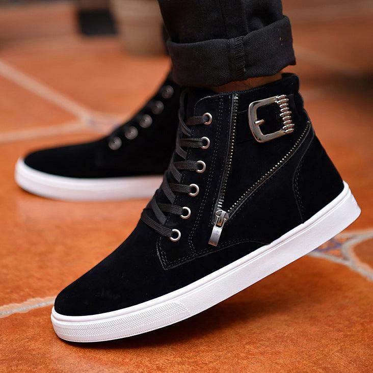 Winter Men's Boots Buckle Metrosexual Shoes Korean High Shoes British Style Casual Shoes - Trendha