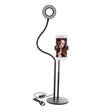 BX-02 Universal Selfie Ring Light Flexible Desk Lamp LED Fill Beauty Light 11 Brightness 3 Color Dimmable for Live Streaming Table Stand with Phone Clip for Youtube Tiktok - Trendha