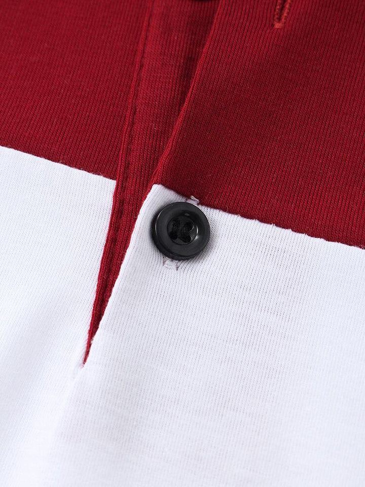 Mens Color Block Short Sleeve Casual Sport Golf Shirts - Trendha