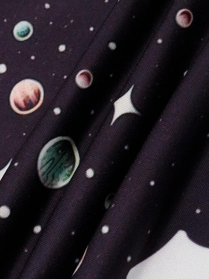 Mens Design Astronaut Galaxy Print Long Sleeve Hoodies With Pocket - Trendha
