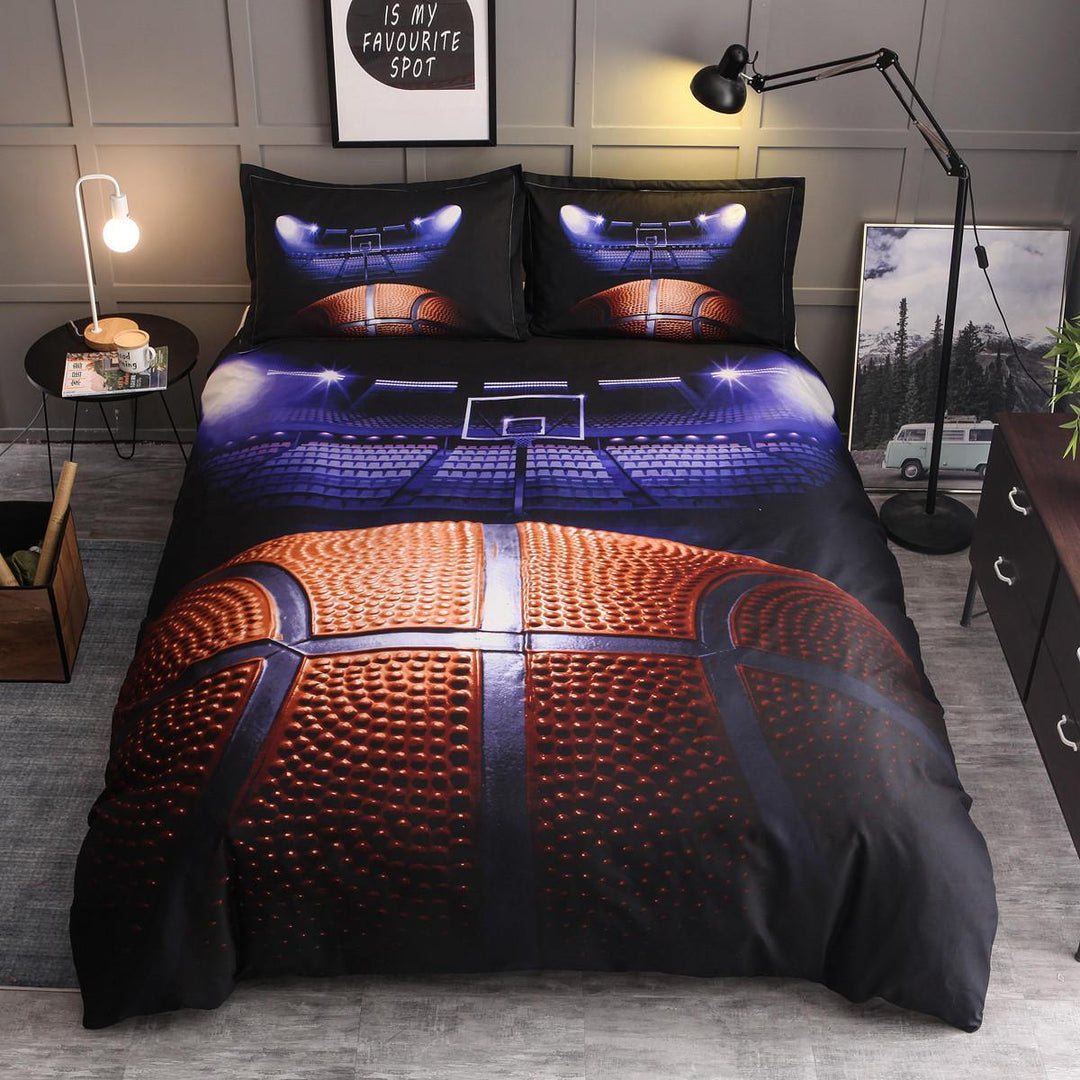 Bedclothes Basketball Print Bedding Set Quilt Duvet Cover Pillowcase Decor Bedding Sets - Trendha