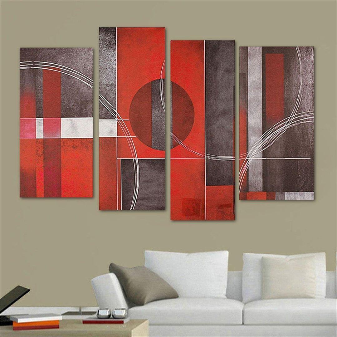 4pcs Abstract Art Red&Black Wall Oil Paintings Canvas Pictures Modern Home Decor - Trendha