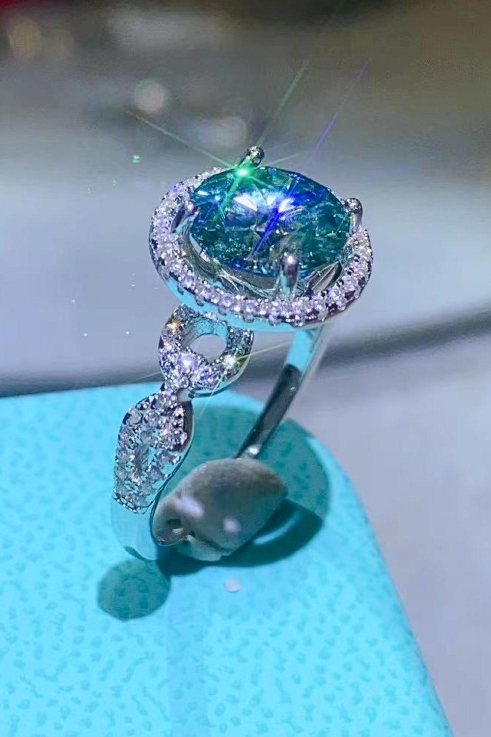 2 Carat Moissanite Emerald Green Ring - Trendha