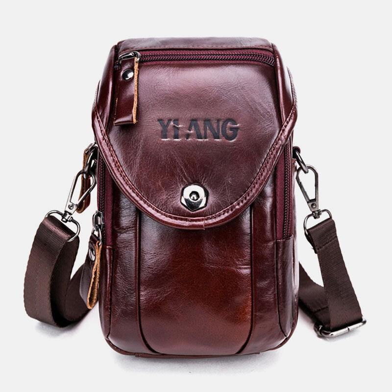Multifunction Small Fashion Waist Bag Men Leather Belt Phone Bag Single Shoulder bag Crossbody Bag - Trendha